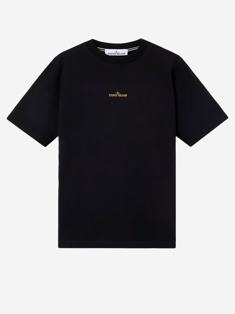 STONE ISLAND Black short sleeve T-shirt with 'Bleeding Numbers