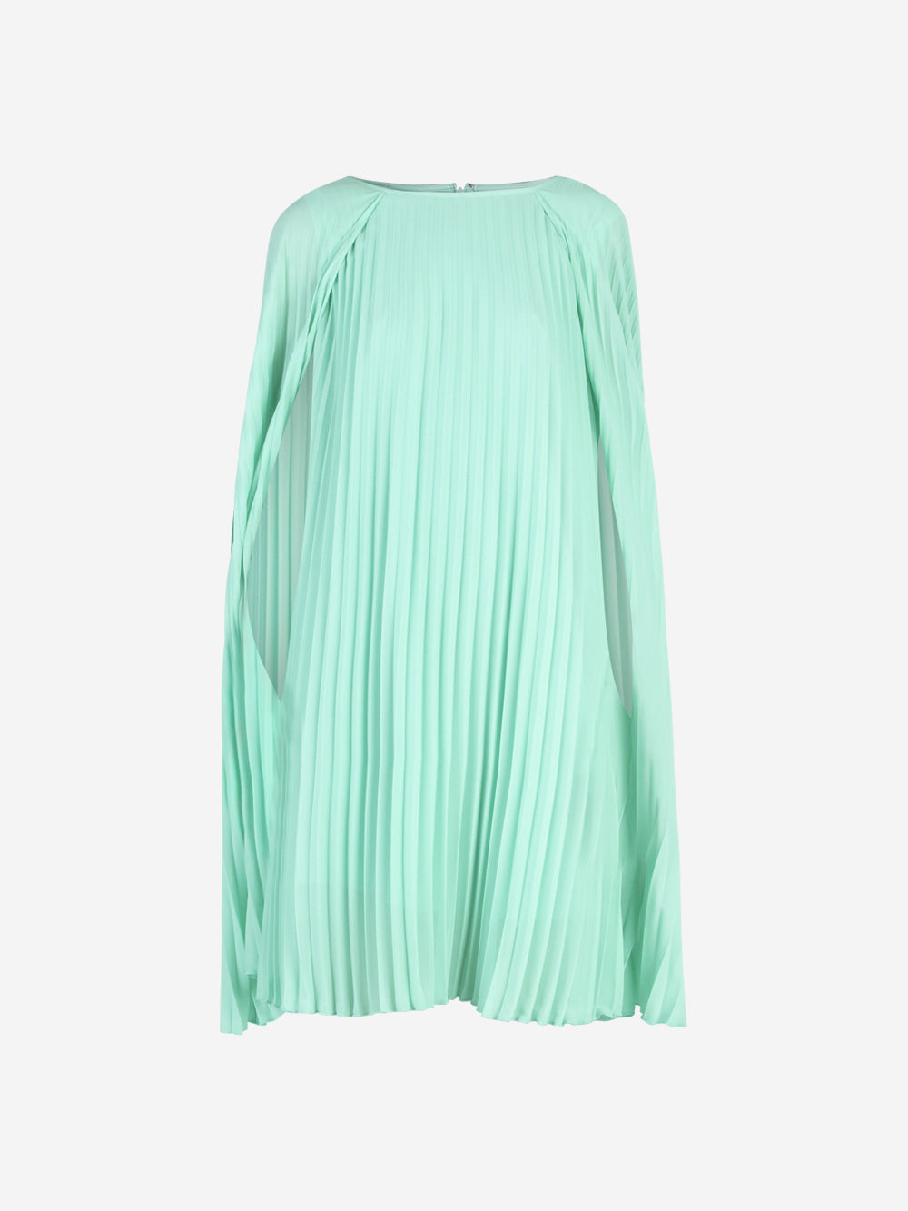 ESSENTIEL ANTWERP-38 FR-Pleated mini dress with cape-Green-Women ESSENTIEL ANTWERP-38 FR-Pleated mini dress with cape-Green-Women