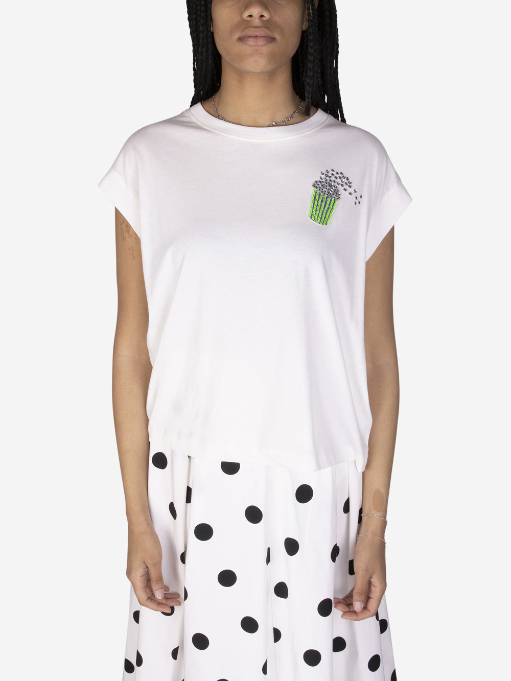 ESSENTIEL ANTWERP T-shirt con ricamo Bianco Urbanstaroma