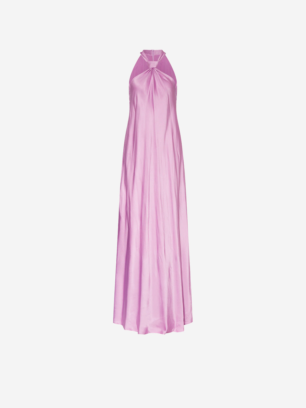 ESSENTIEL ANTWERP-36 FR-Pink maxi dress with halter neckline and knot-Pink-Women ESSENTIEL ANTWERP-36 FR-Pink maxi dress with halter neckline and knot-Pink-Women