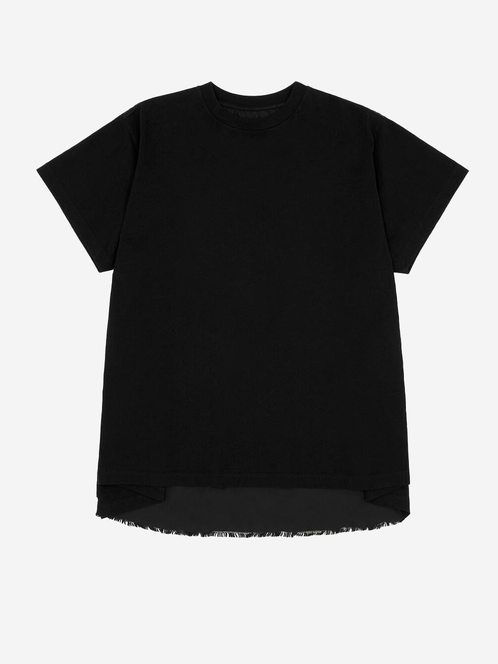 MM6 MAISON MARGIELA Schwarzes T-Shirt roher Rand mit Naht auf der