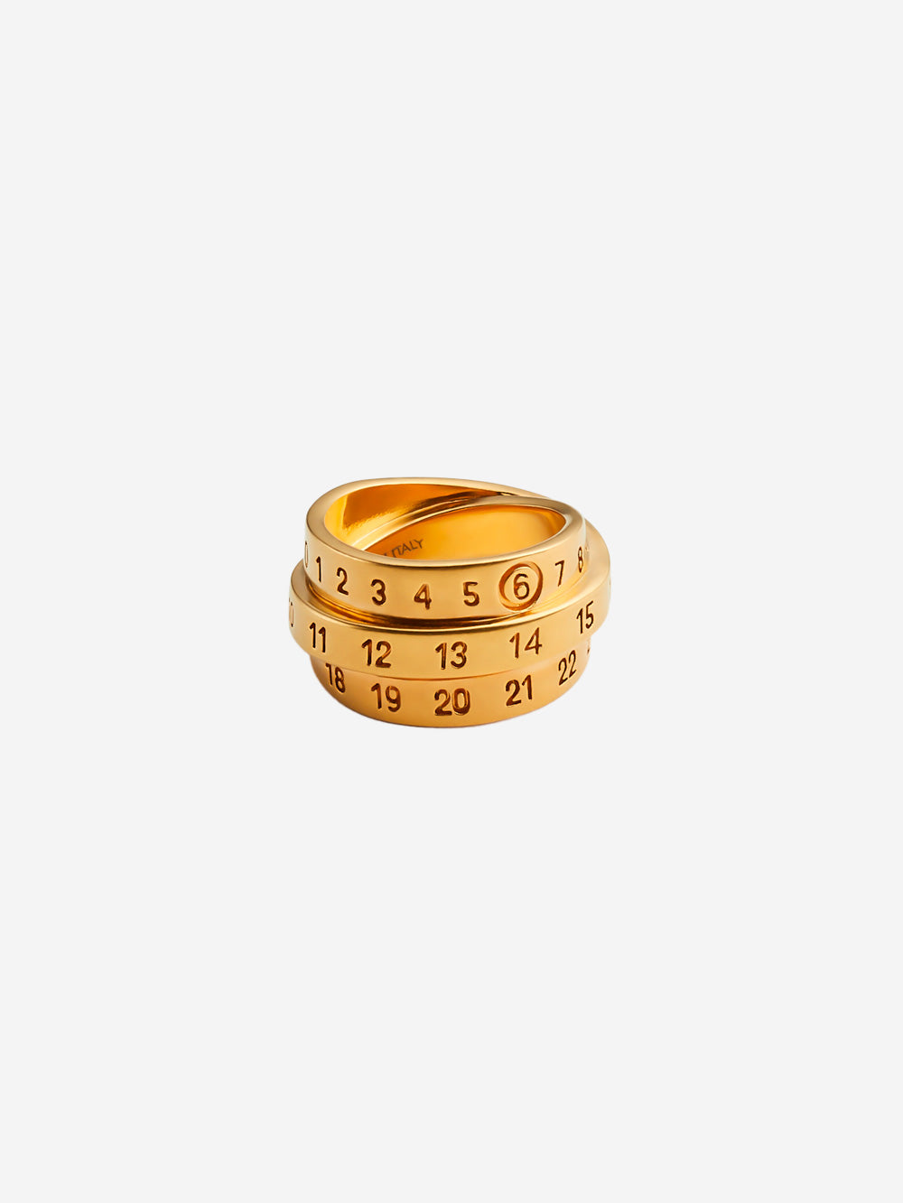 MM6 MAISON MARGIELA Golden triple Numeric logo ring SM6UQ0073P6627