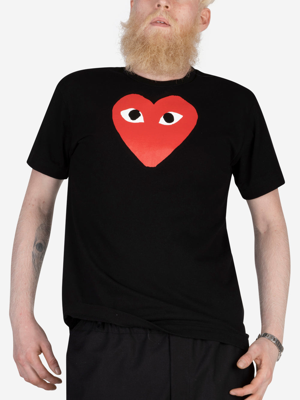 Shirt Outlet Heart Logo Black Shirt With Red Heart And Eyes Comme