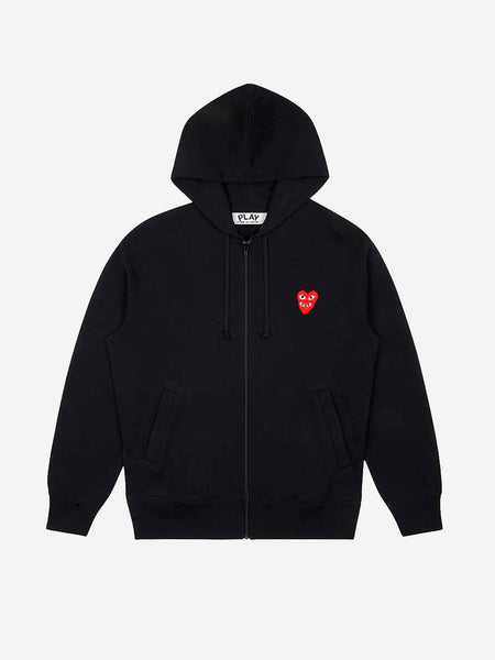 COMME DES GARCONS PLAY Sweat à capuche avec fermeture éclair
