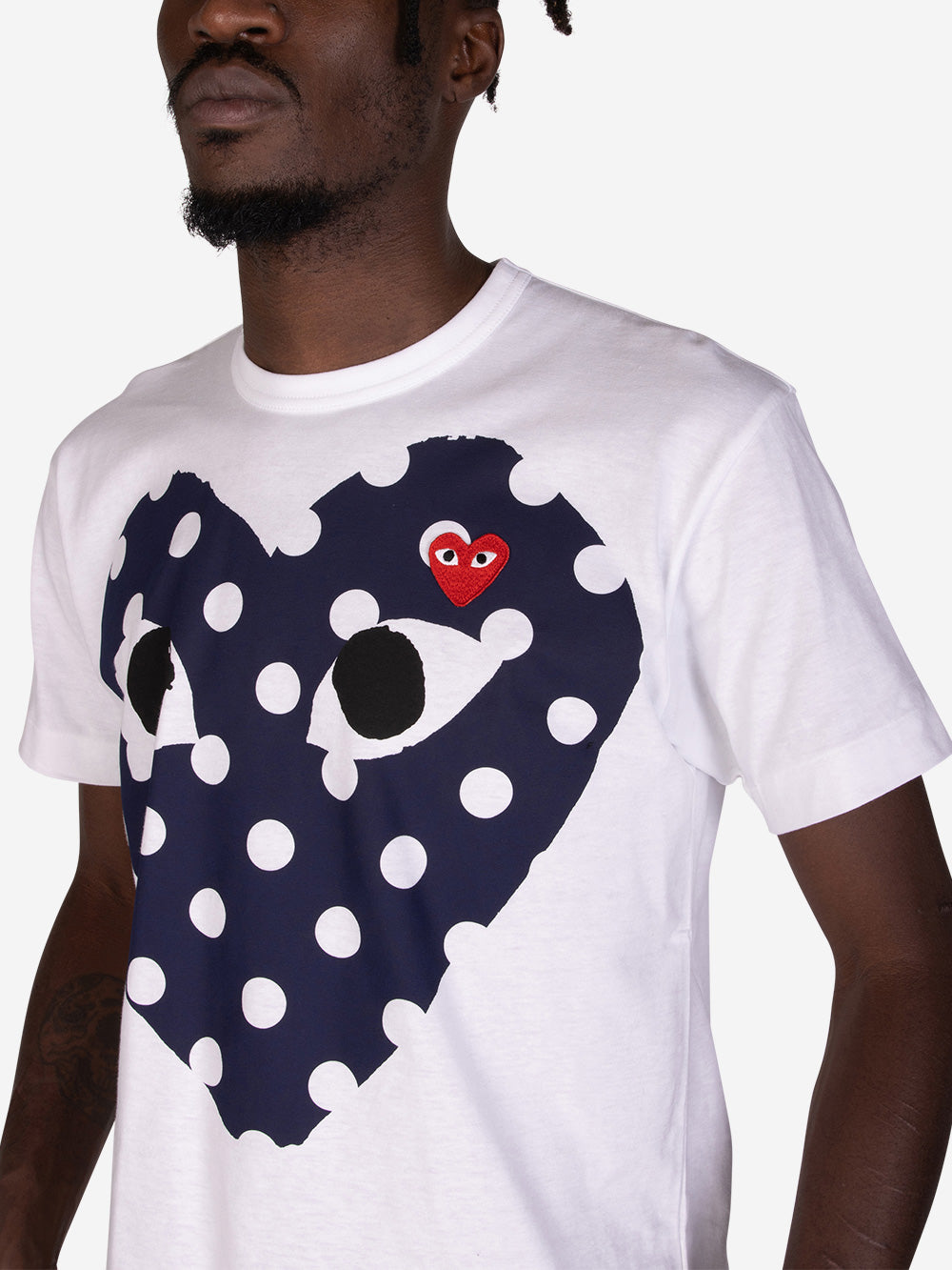Garçons Play Maglietta Bianca Comme Des Garcons T-Shirt Di Lusso