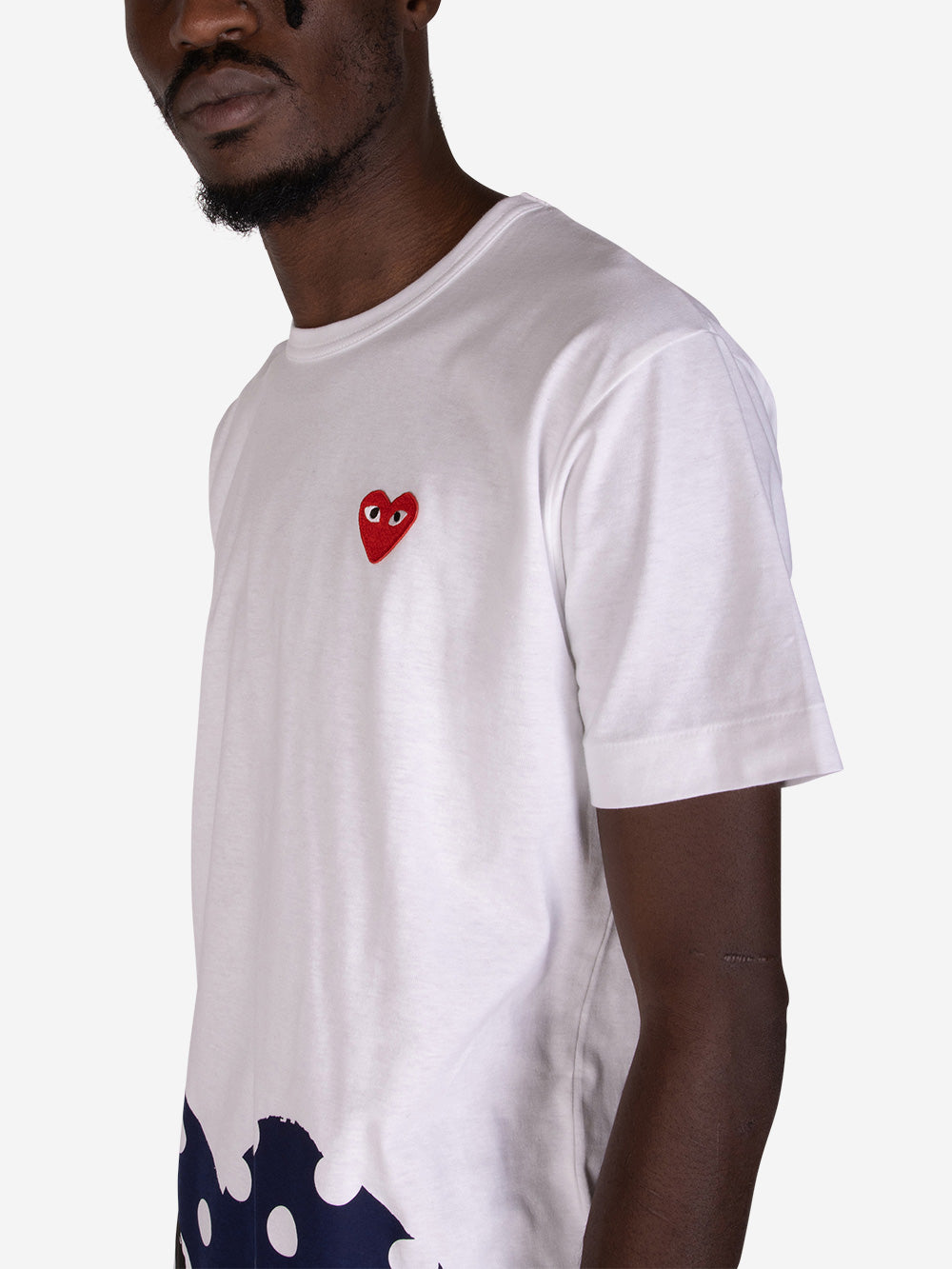 COMME DES GARCONS PLAY White T-shirt with polka dot heart AX-T236