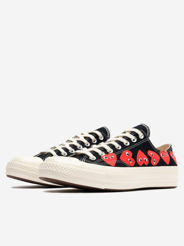 COMME DES GARCONS PLAY Chuck 70 OX Multi Heart nere x CDG Nero