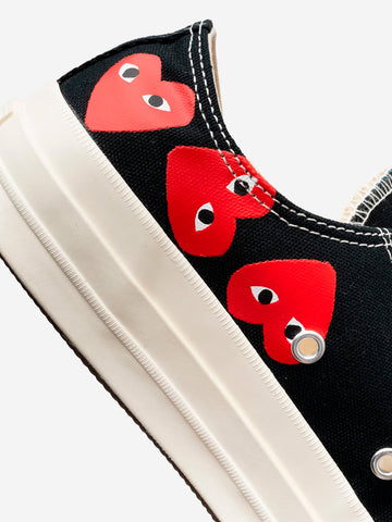 COMME DES GARCONS PLAY Chuck 70 OX Multi Heart nere x CDG Nero