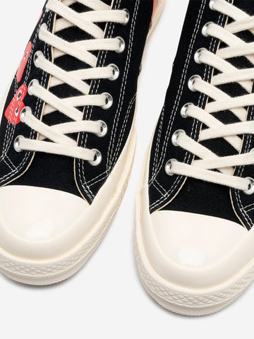 COMME DES GARCONS PLAY Chuck 70 OX Multi Heart nere x CDG Nero