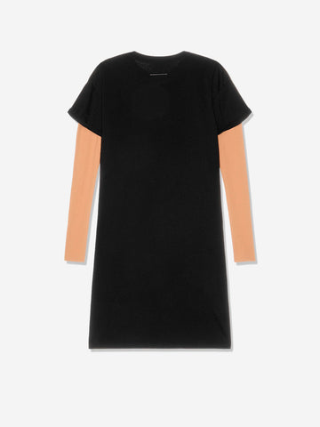 MM6 MAISON MARGIELA Mini dress con maniche a contrasto Nero