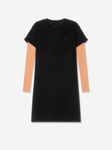 MM6 MAISON MARGIELA Mini dress con maniche a contrasto Nero