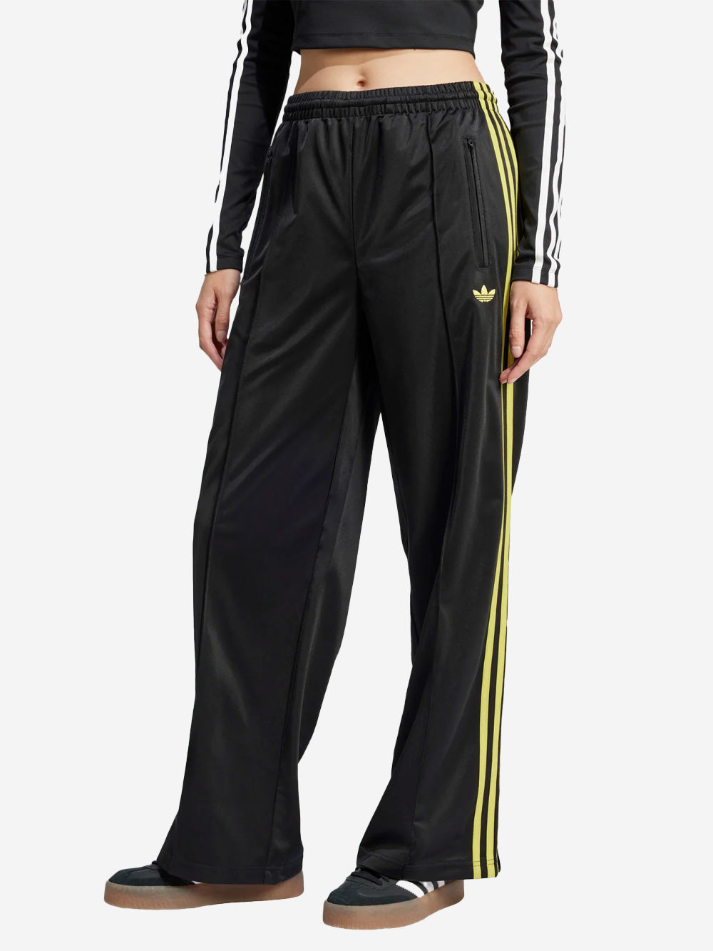 ADIDAS ORIGINALS Pantaloni sportivi oversize 'Firebird' neri con stripes gialle Nero Urbanstaroma