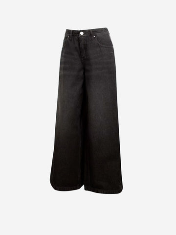 ADIDAS ORIGINALS Pantaloni in denim ampi con 3 strisce Nero