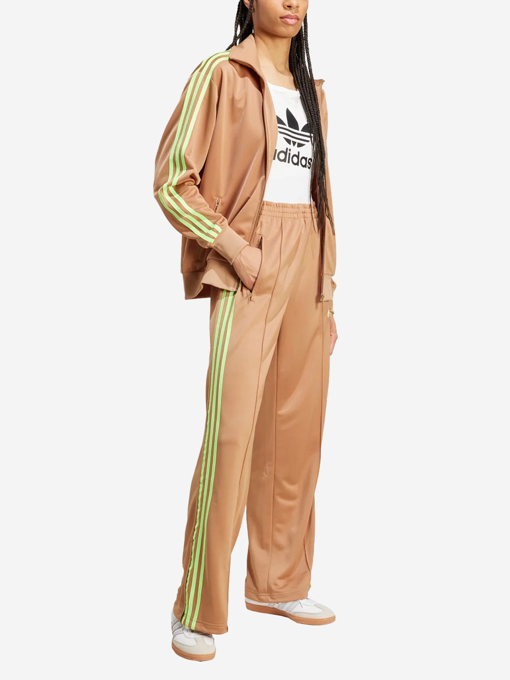 ADIDAS ORIGINALS Pantaloni sportivi oversize 'Firebird' beige con stripes verdi Beige giallo Urbanstaroma
