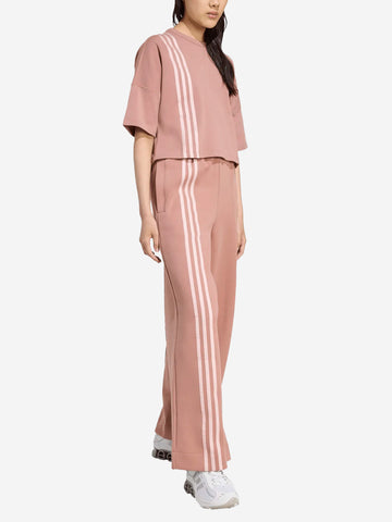 ADIDAS ORIGINALS Pantaloni ampi a gamba larga rosa con 3 strisce Rosa scuro