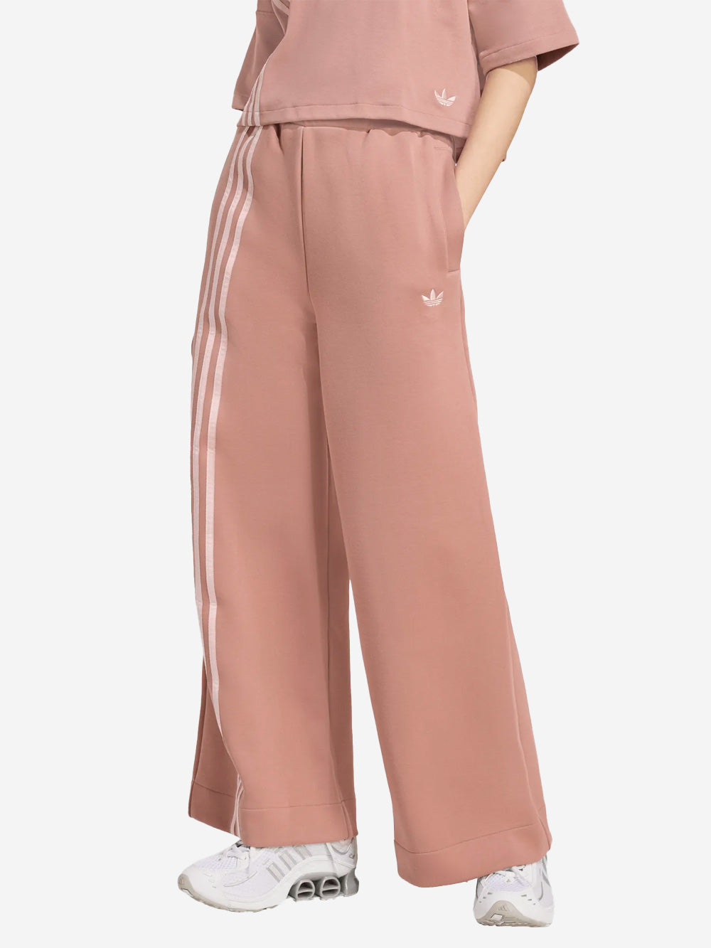 ADIDAS ORIGINALS Pantaloni ampi a gamba larga rosa con 3 strisce Rosa scuro Urbanstaroma