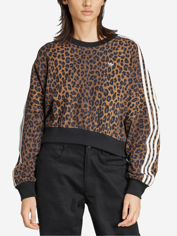 ADIDAS ORIGINALS Felpa girocollo oversize con stampa leopardata Leopardata