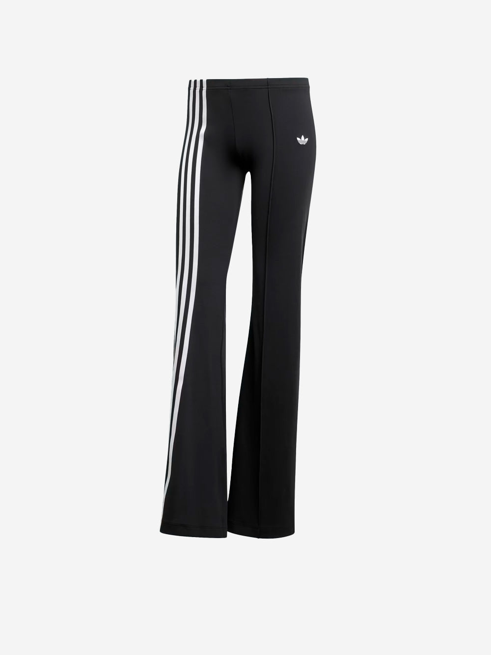 ADIDAS ORIGINALS Pantaloni svasati elasticizzati con 3 strisce sfalsate Nero Urbanstaroma