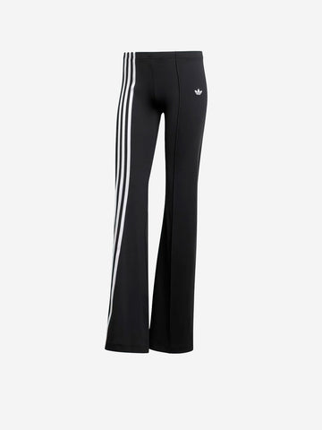 ADIDAS ORIGINALS Pantaloni svasati elasticizzati con 3 strisce sfalsate Nero