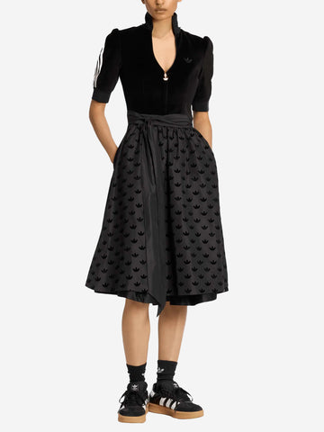 ADIDAS ORIGINALS Abito dirndl nero Oktoberfest con dettagli arricciati Nero