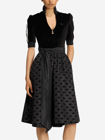 ADIDAS ORIGINALS Abito dirndl nero Oktoberfest con dettagli arricciati Nero