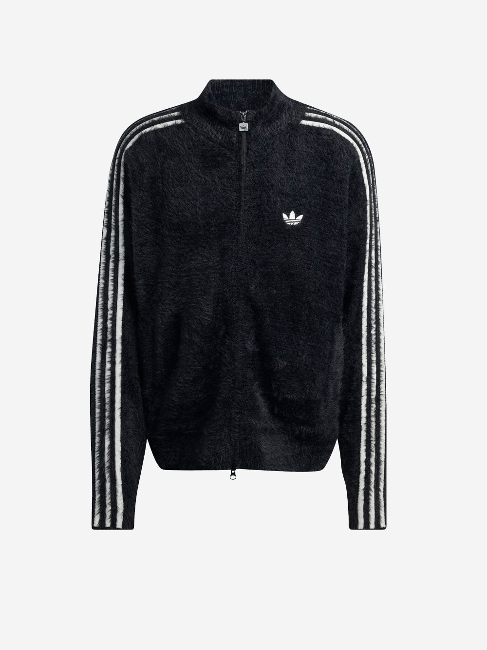 ADIDAS ORIGINALS Track top effetto mohair con logo Trifoglio Nero Urbanstaroma