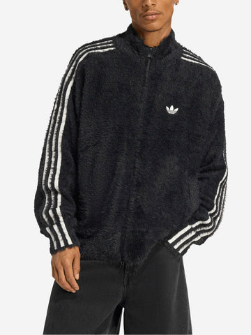 ADIDAS ORIGINALS Track top effetto mohair con logo Trifoglio Nero