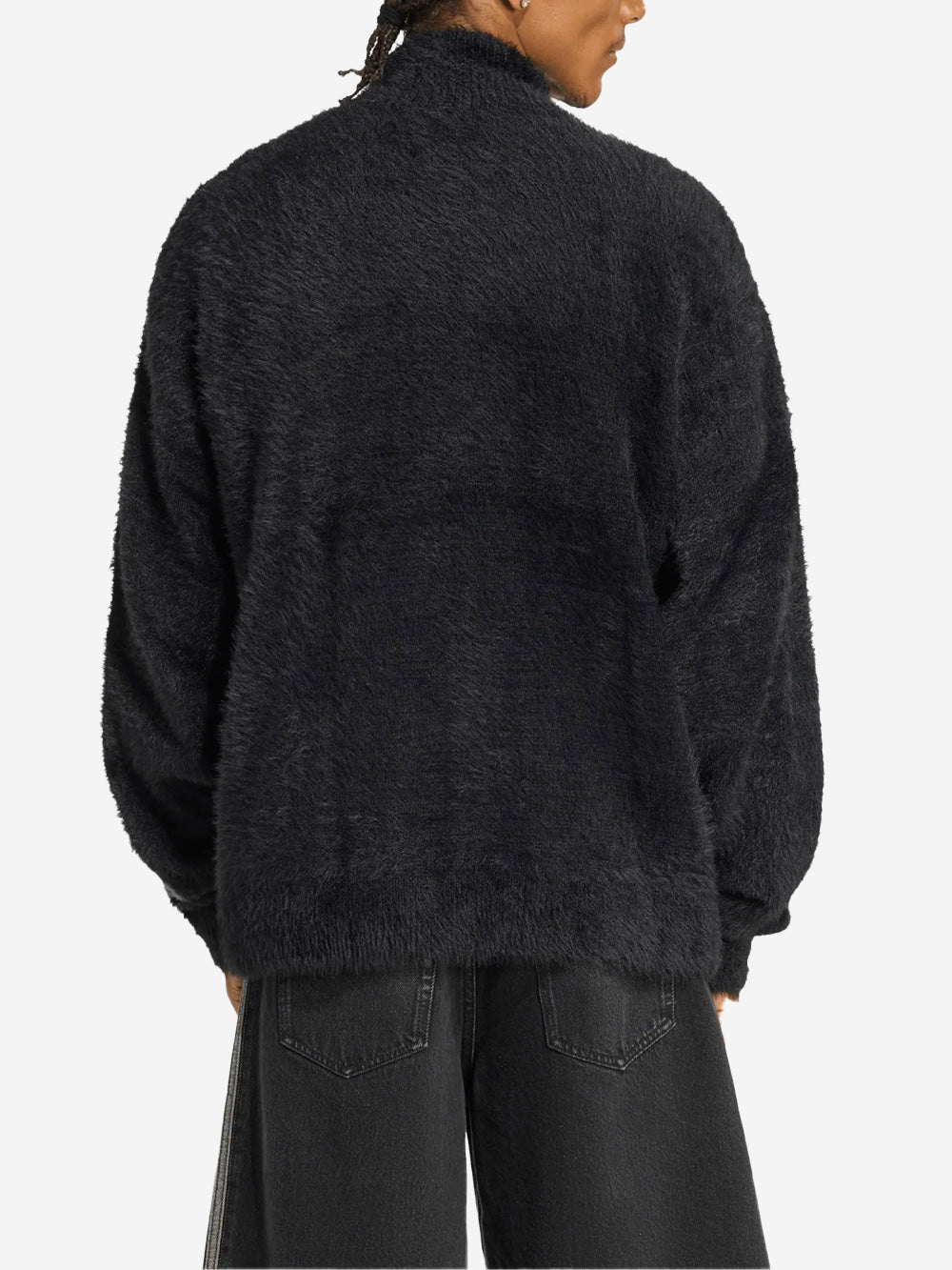 ADIDAS ORIGINALS Track top effetto mohair con logo Trifoglio Nero Urbanstaroma