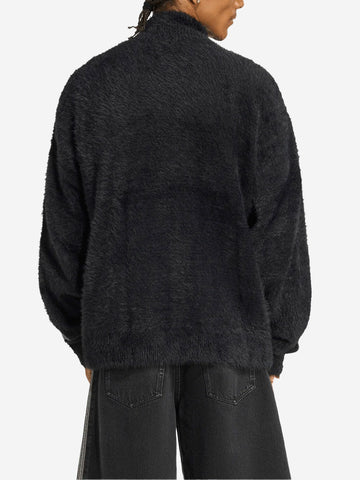 ADIDAS ORIGINALS Track top effetto mohair con logo Trifoglio Nero