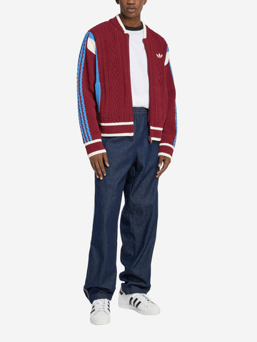 ADIDAS ORIGINALS Cardigan retro con zip rosso e blu Rossa blu
