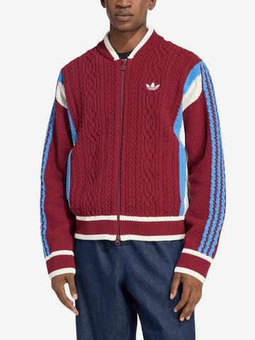 ADIDAS ORIGINALS Cardigan retro con zip rosso e blu Rossa blu