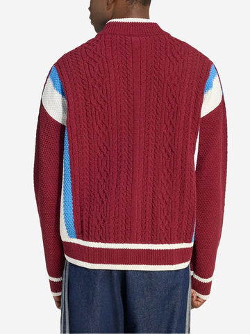 ADIDAS ORIGINALS Cardigan retro con zip rosso e blu Rossa blu
