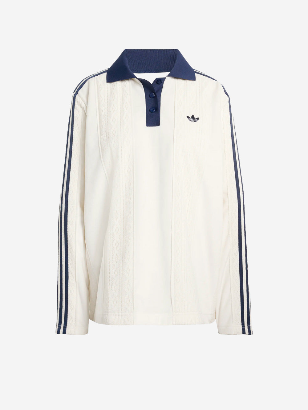 ADIDAS ORIGINALS Maglia da calcio a maniche lunghe winterised in misto crochet Off white Urbanstaroma