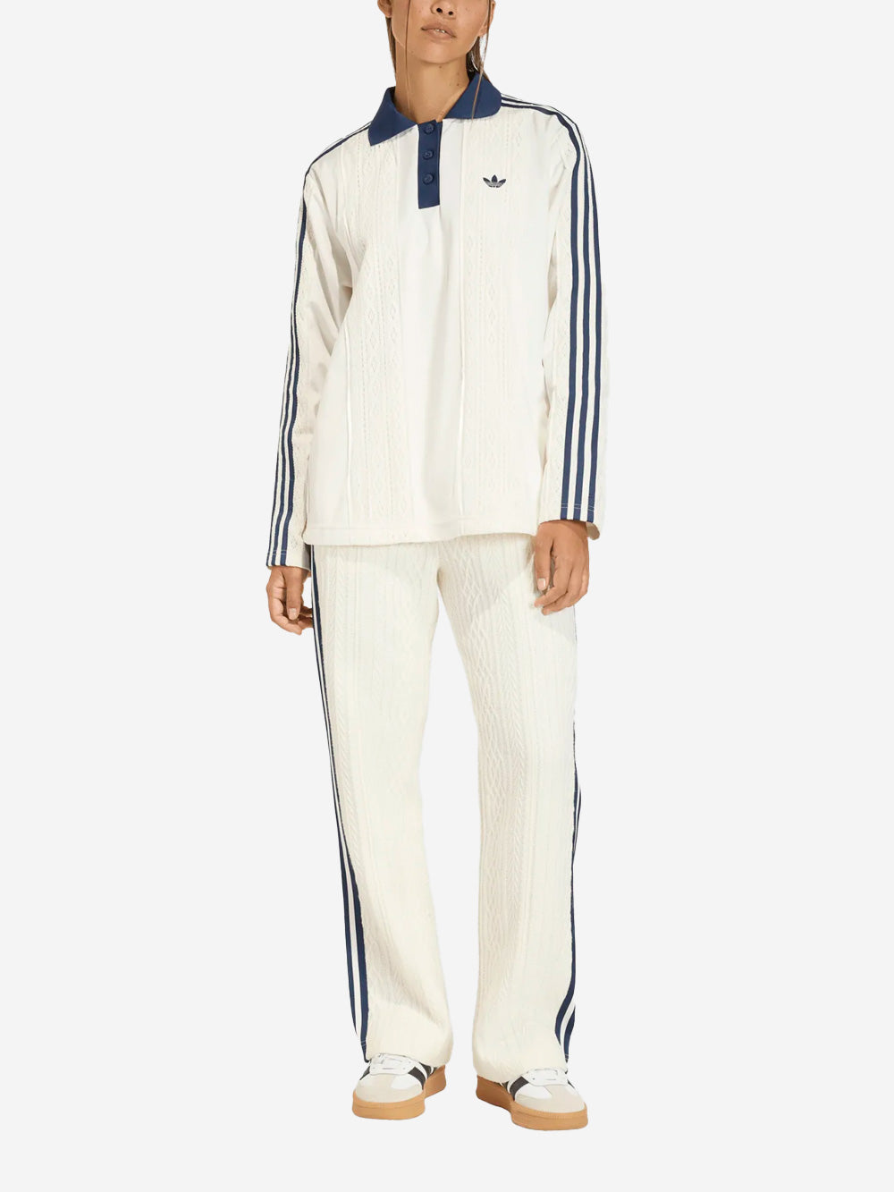 ADIDAS ORIGINALS Maglia da calcio a maniche lunghe winterised in misto crochet Off white Urbanstaroma