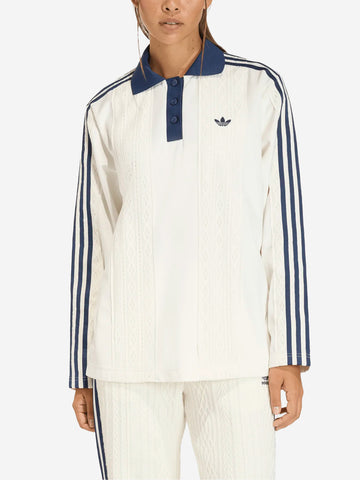 ADIDAS ORIGINALS Maglia da calcio a maniche lunghe winterised in misto crochet Off white