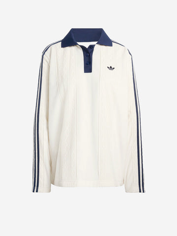 ADIDAS ORIGINALS Maglia da calcio a maniche lunghe winterised in misto crochet Off white