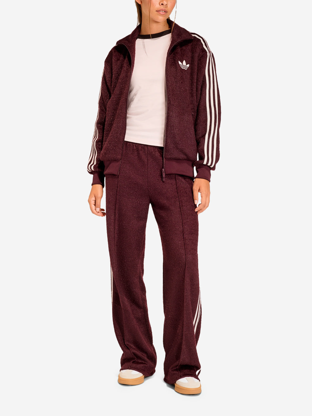 ADIDAS ORIGINALS Giacca sportiva bordeaux Firebird effetto mohair Bordeau Urbanstaroma