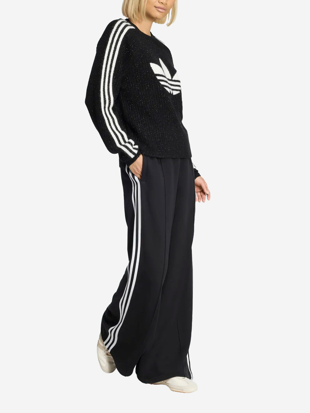 ADIDAS ORIGINALS Felpa Knit Crew con lurex Nero Urbanstaroma
