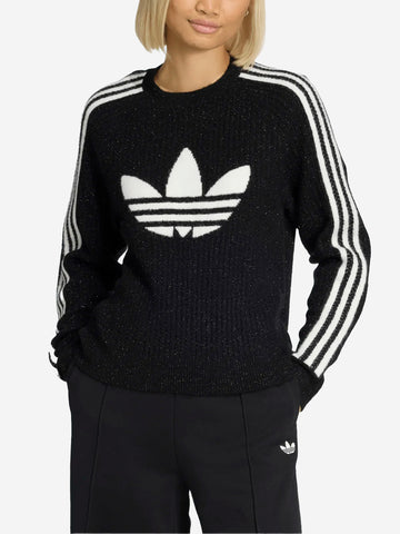 ADIDAS ORIGINALS Felpa Knit Crew con lurex Nero