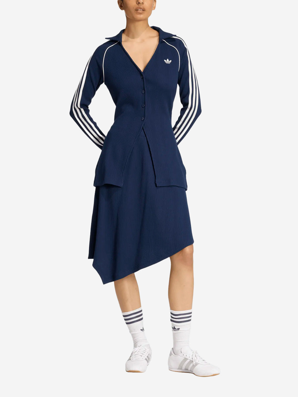 ADIDAS ORIGINALS Gonna Asimmetrica in Waffle Knit Blu Urbanstaroma