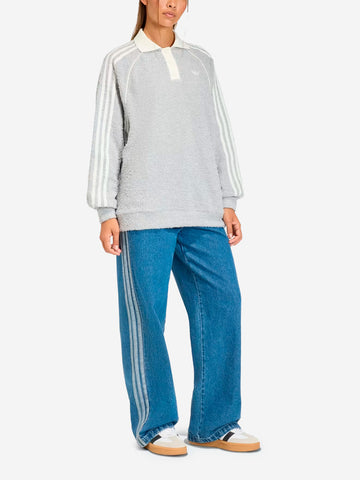 ADIDAS ORIGINALS Polo oversize in bouclé Grigio
