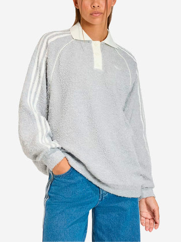 ADIDAS ORIGINALS Polo oversize in bouclé Grigio