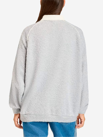 ADIDAS ORIGINALS Polo oversize in bouclé Grigio