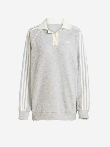 ADIDAS ORIGINALS Polo oversize in bouclé Grigio