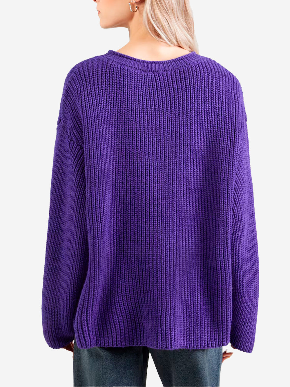 AMERICAN VINTAGE Maglione a coste viola in misto lana Viola Urbanstaroma