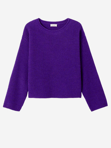AMERICAN VINTAGE Maglione a coste viola in misto lana Viola
