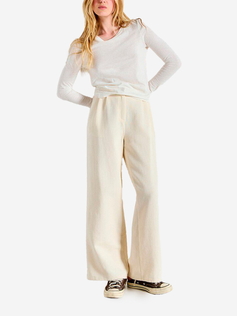 AMERICAN VINTAGE T-shirt bianca a maniche lunghe effetto manopesca Bianco Urbanstaroma