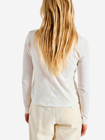 AMERICAN VINTAGE T-shirt bianca a maniche lunghe effetto manopesca Bianco