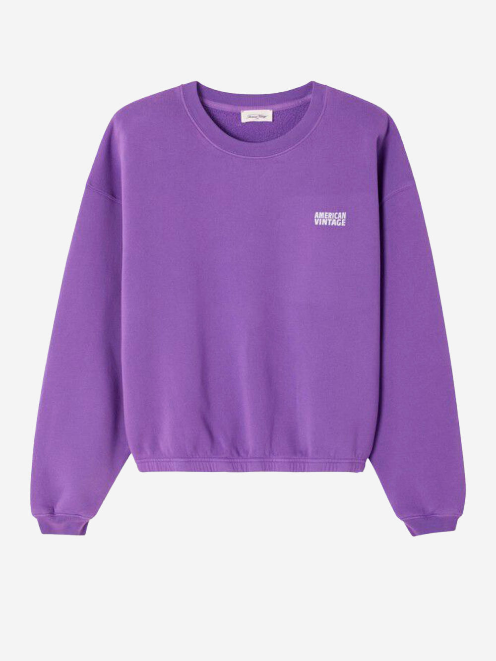 AMERICAN VINTAGE Felpa girocollo viola 'Izubird' in cotone stretch con logo Viola Urbanstaroma
