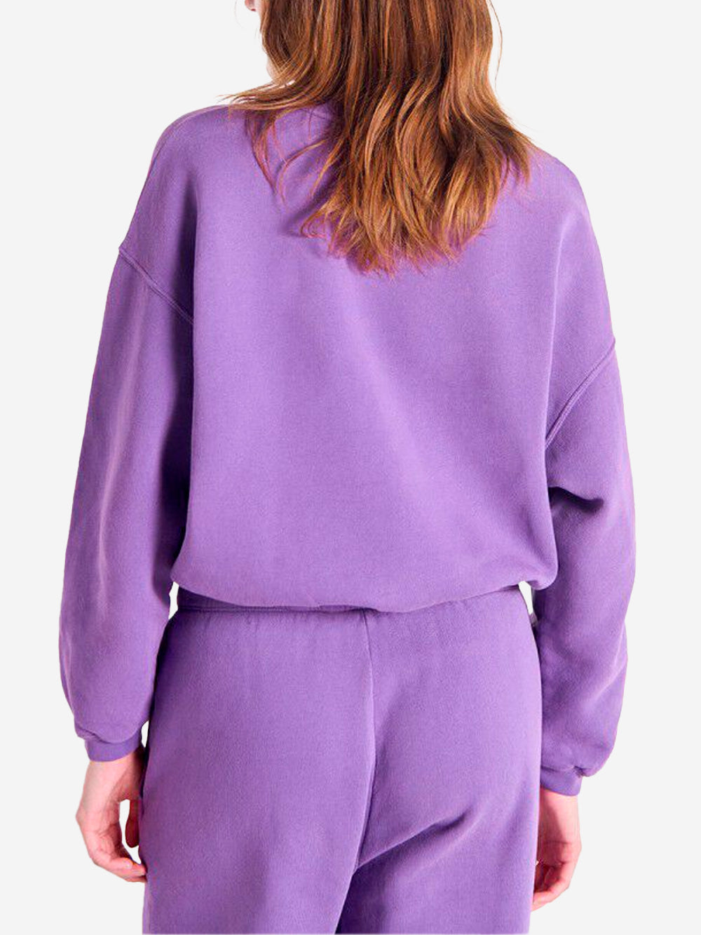 AMERICAN VINTAGE Felpa girocollo viola 'Izubird' in cotone stretch con logo Viola Urbanstaroma